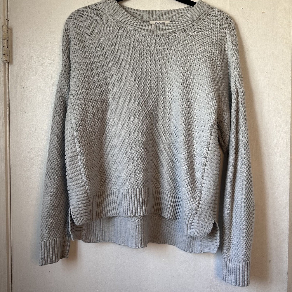 Madewell Pullover Crew Neck Jumper Chunky Dove Gray‎ Academia Women's Small